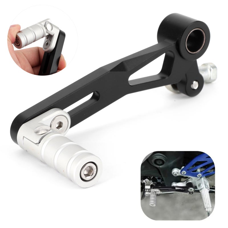 Adjustable Motorcycle Shift Lever: Hard Anodized Surface, Spring Lock Design, Shift Lever Mounting Kit - Stepless Adjustment, Easy Assembly for Yamaha YZFR25, YZFR3, MT25, MT-03 - Image 1
