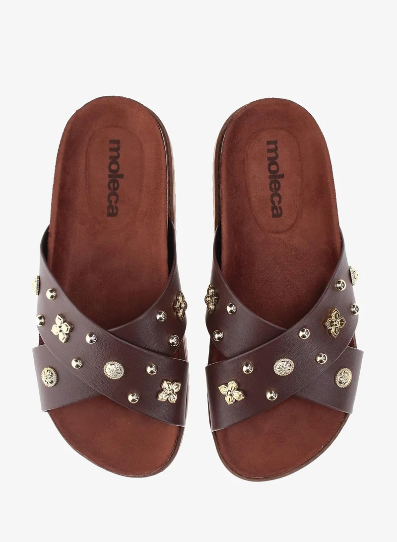 Moleca Brown Moleca Women’s Flat Summer Footwear – Lightweight Slip-On Comfort with Stylish Casual Design for Women | Best Price UAE