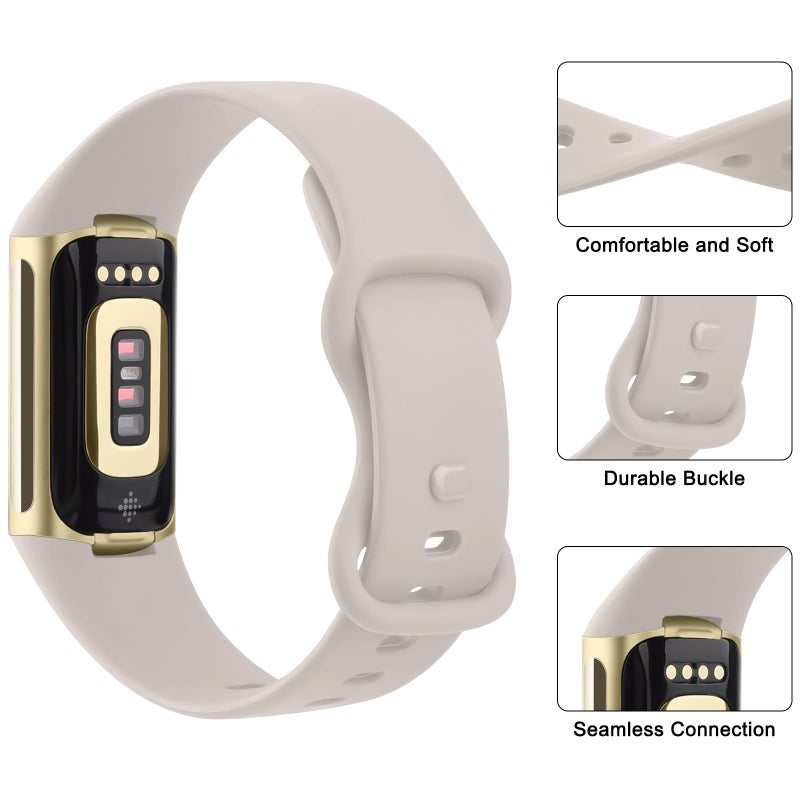 AK Sport Band Compatible with Fitbit Charge 6 Bands / Fitbit Charge 5 Bands Women Men, Classic Soft Replacement Straps Wristbands for Fitbit Charge 6 / 5 Advanced Fitness & Health Tracker - Image 3