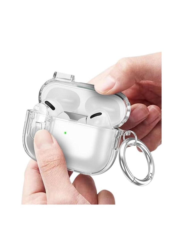 Case for Airpods Pro 2Gen Cover with Lock (2019/2022/2023), Clear Locking Case for Airpod Pro 2 Generation Shockproof Protective Cover (Clear) - Image 1