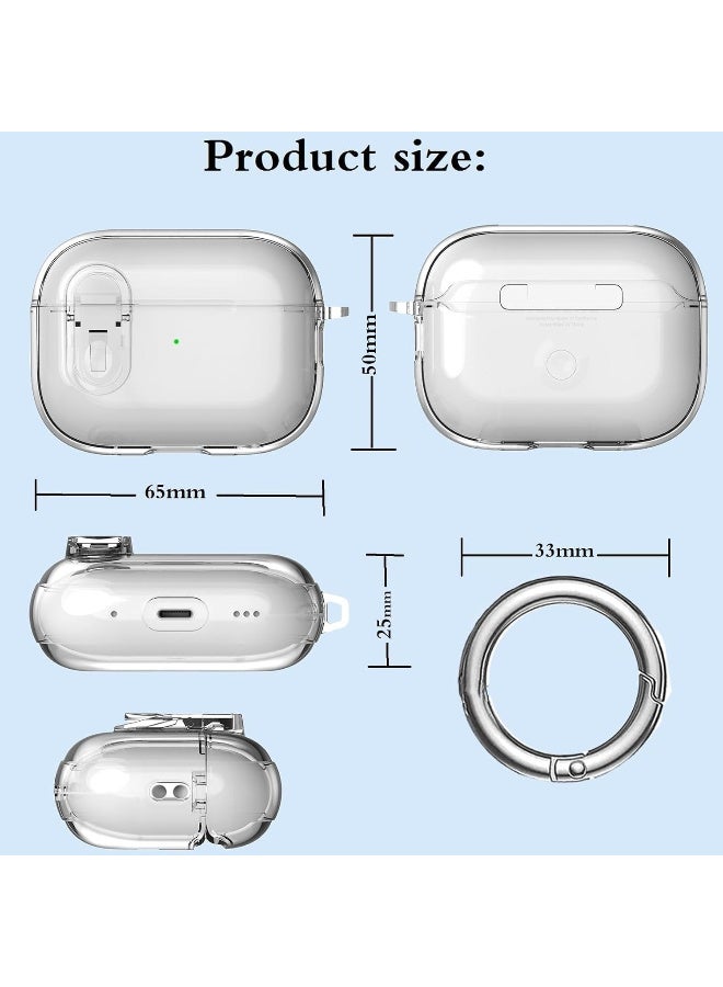 Case for Airpods Pro 2Gen Cover with Lock (2019/2022/2023), Clear Locking Case for Airpod Pro 2 Generation Shockproof Protective Cover (Clear) - Image 4