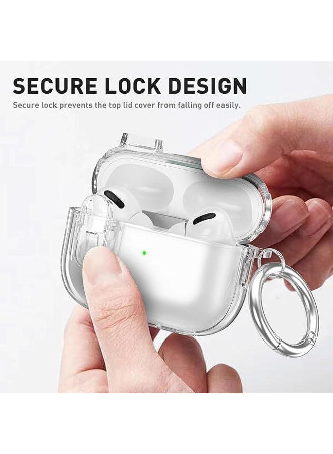 Case for Airpods Pro 2Gen Cover with Lock (2019/2022/2023), Clear Locking Case for Airpod Pro 2 Generation Shockproof Protective Cover (Clear) - Image 5