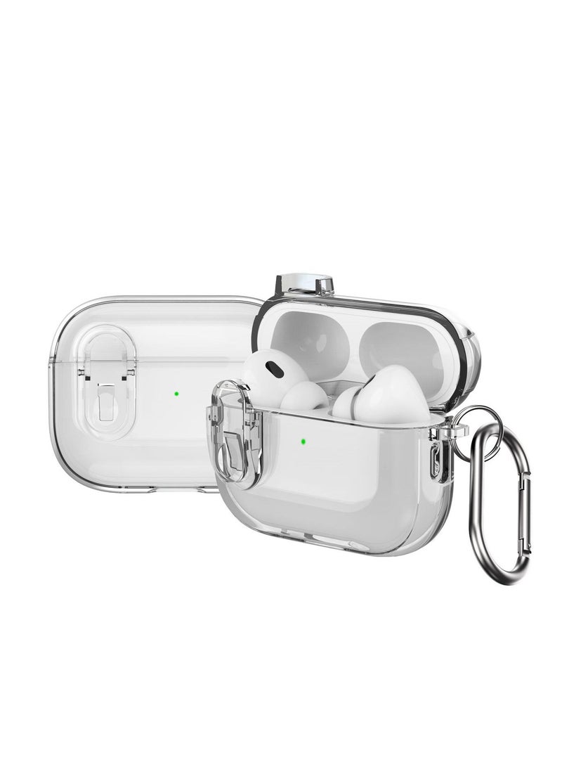 Case for Airpods Pro 2Gen Cover with Lock (2019/2022/2023), Clear Locking Case for Airpod Pro 2 Generation Shockproof Protective Cover (Clear) - Image 1