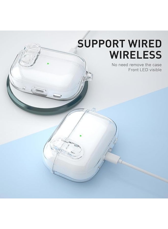 Case for Airpods Pro 2Gen Cover with Lock (2019/2022/2023), Clear Locking Case for Airpod Pro 2 Generation Shockproof Protective Cover (Clear) - Image 5