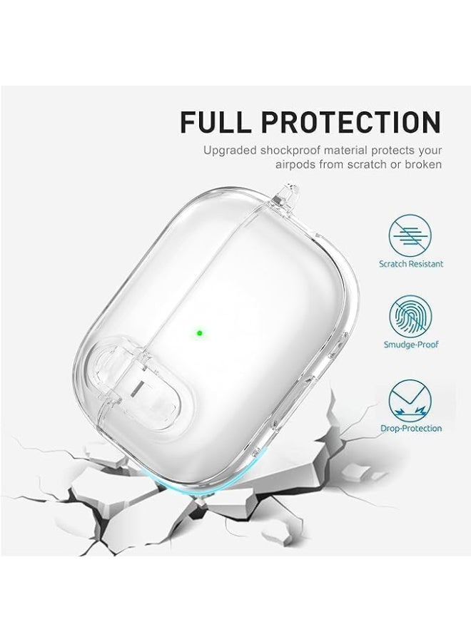 Case for Airpods Pro 2Gen Cover with Lock (2019/2022/2023), Clear Locking Case for Airpod Pro 2 Generation Shockproof Protective Cover (Clear) - Image 4