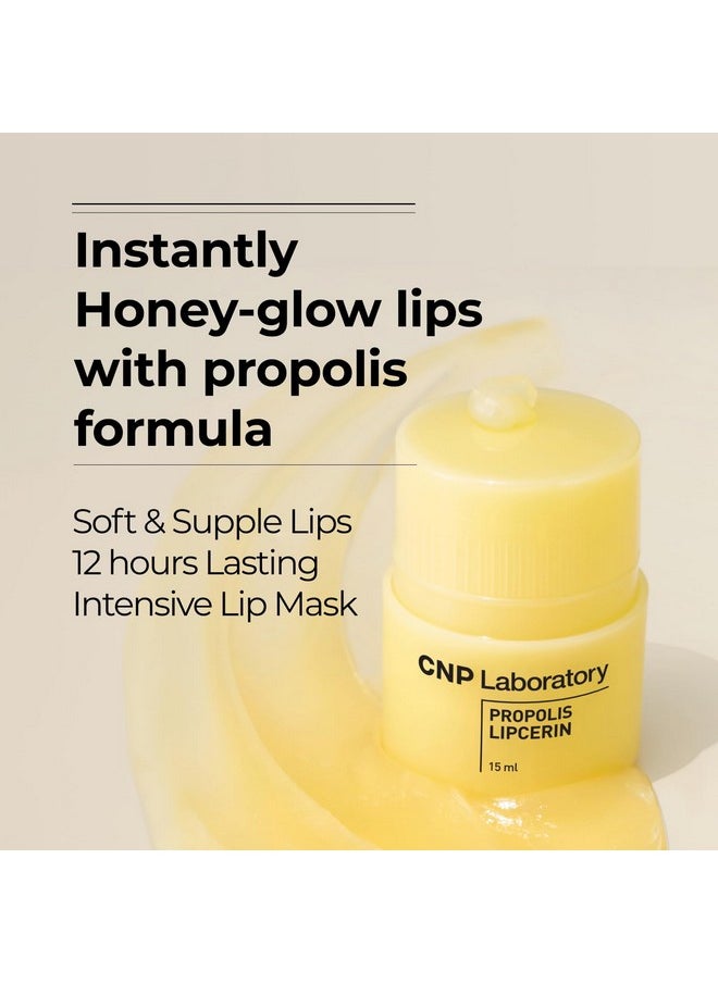 CNP - Honey Lip Butter (0.5 Fl.Oz / 15Ml) Manuka Propolis Lipcerin™ Hydrating Overnight Lip Balm & Mask 12 Hours Longlasting Moisture Gentle Exfoliation Hygienic Twist Dispenser Korean Skin Care - Image 1
