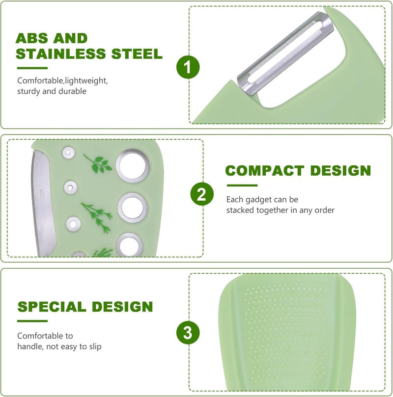 PERMAFROST Kitchen Gadgets 6 Pcs Camping kichen Accessories for Outdoor Mess Kit Gifting and Traveling Cheese Grater,Bottle Opener,Peeler,Pizza Cutter,Garlic Grinder Camping Accessories (Set of 1)​ - Image 4