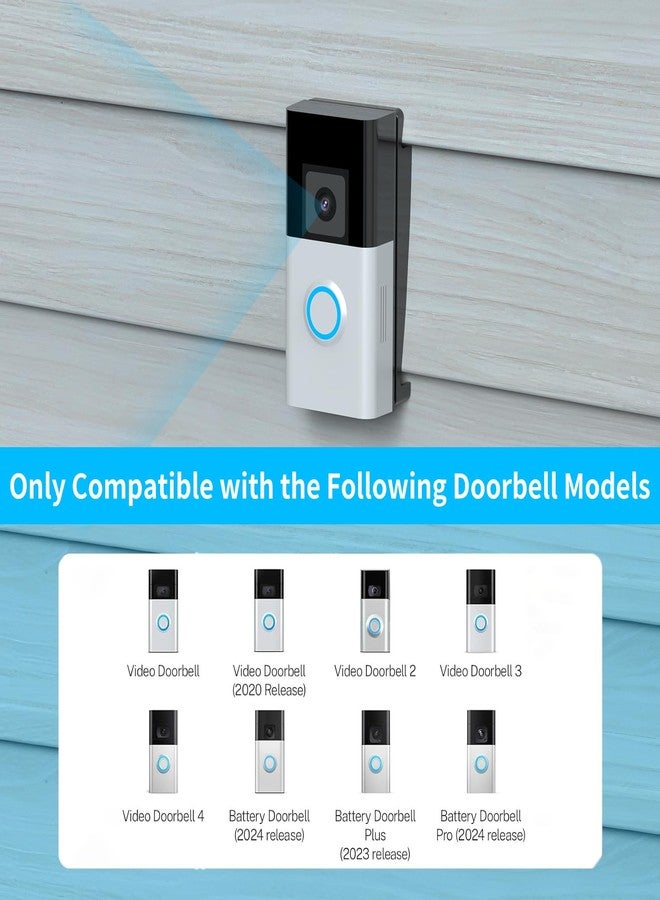 Mamerry Ring Doorbell Vinyl Siding Mount, Vinyl Siding Bracket Compatible with Ring/Camera Doorbell, Doorbell Corner Mounting Wedge Kit (4" Standard Vinyl Siding Only) - Image 2