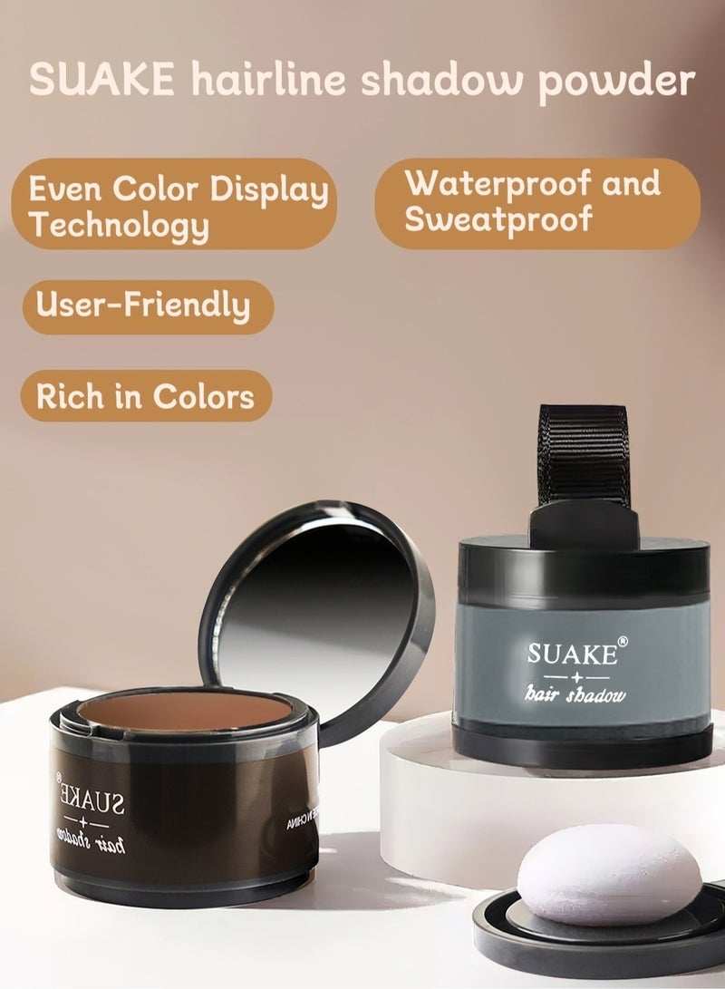 سويكي مسحوق ظلال الشعر مع لمسة منتفخة وطبيعية فورية وسحرية سريعة التغطية لخط الشعر وصبغ جذور الشعر وخافي عيوب جذور الشعر لتخفيف الشعر لتجميل منحنيات الجبين 4G أسود - Image 5