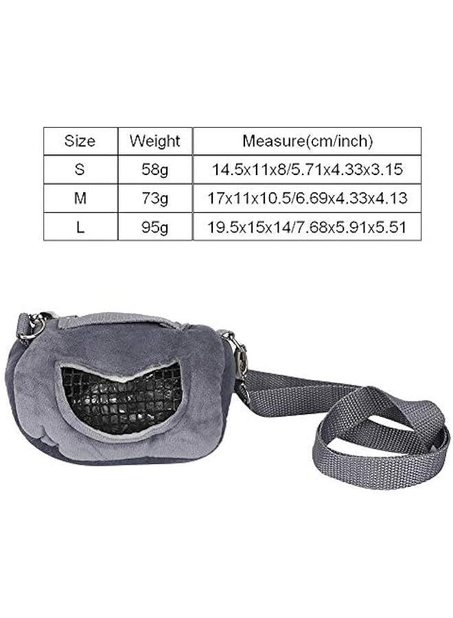 حقيبة حيوانات أليفة رمادية لحمل الحيوانات الصغيرة مثل الهامستر والخنزير الغيني والسنجاب - Image 5