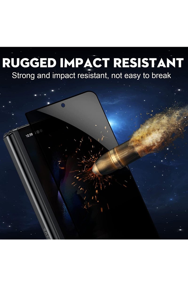 MIGOFAST Samsung Galaxy Z Fold 3 5g Front Screen Privacy Screen Protector Anti-Spy Tempered Glass Film 9H Hardness Scratch Resistant Bubble Free Glass Screen Protector for Samsung Galaxy Z Fold 3 5g - Image 2