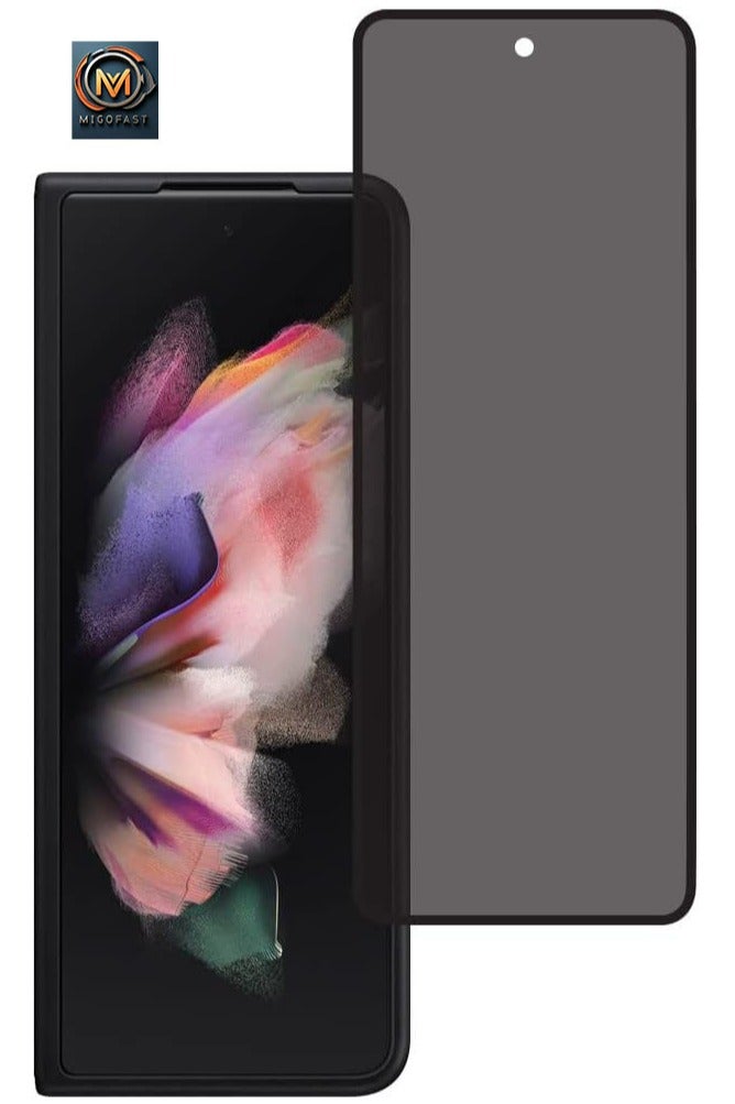 MIGOFAST Samsung Galaxy Z Fold 3 5g Front Screen Privacy Screen Protector Anti-Spy Tempered Glass Film 9H Hardness Scratch Resistant Bubble Free Glass Screen Protector for Samsung Galaxy Z Fold 3 5g - Image 1