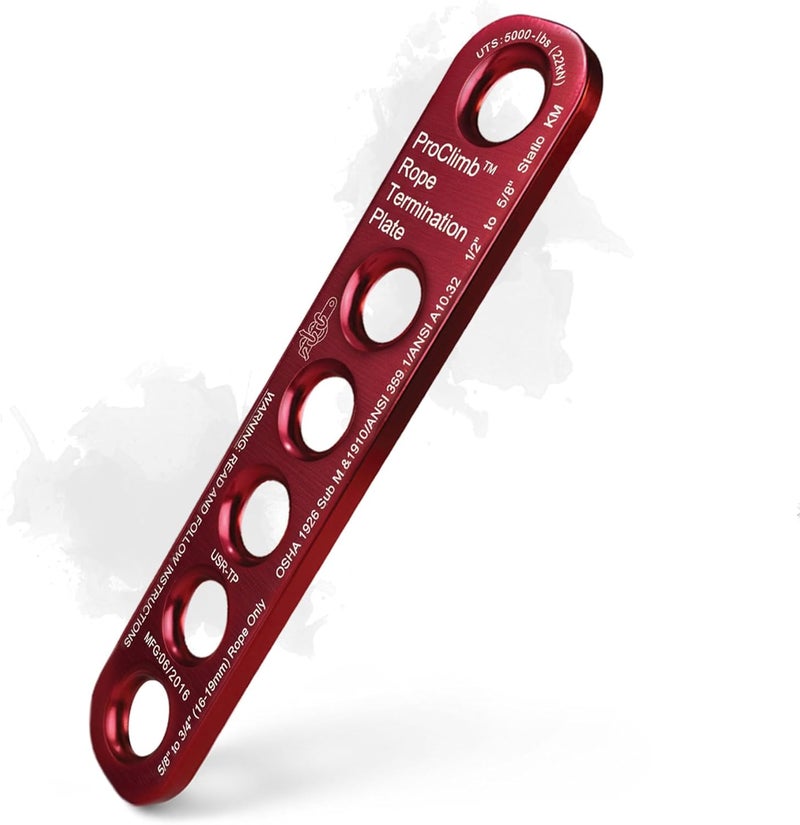 ProClimb 22 kN Rope Termination Plate – Aluminum Rigging Plate for 5/8"–3/4" Kernmantle Rope – Anchor Plate for Vertical Lifeline and Fall Protection - Image 1