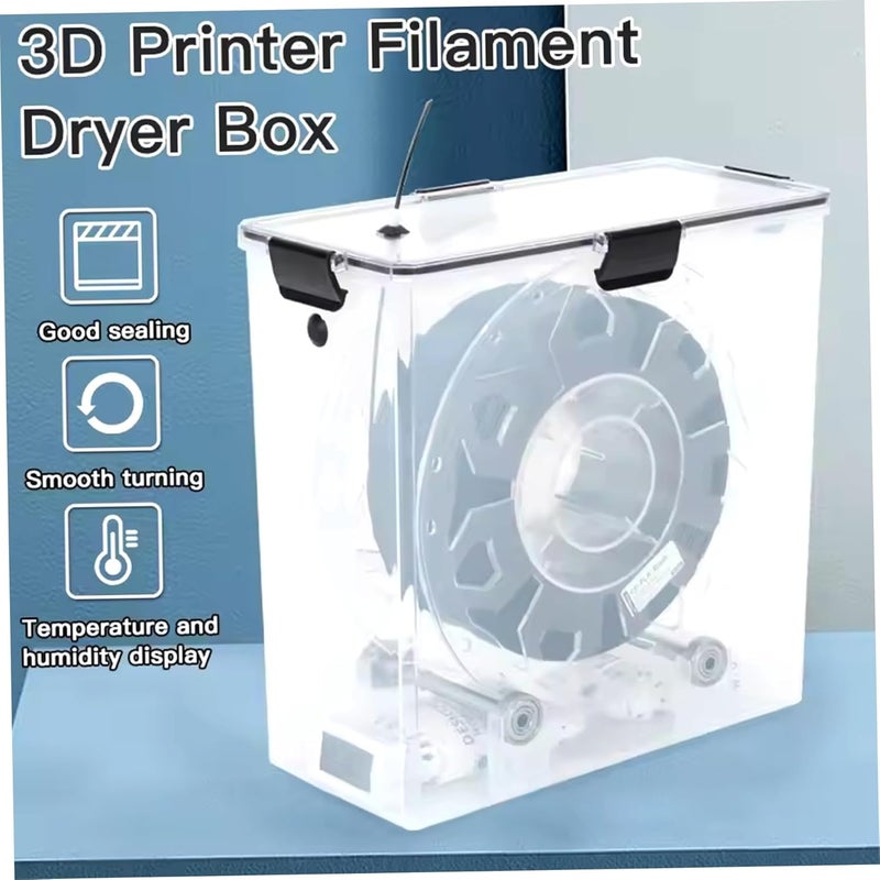 KASTWAVE Filament Dryer Box, Clear Dustproof Moisture Resistant Sealed Plastic 3D Printer Filament Dry Box Storage Dry 3D Printer Accessories Dryer - Image 2