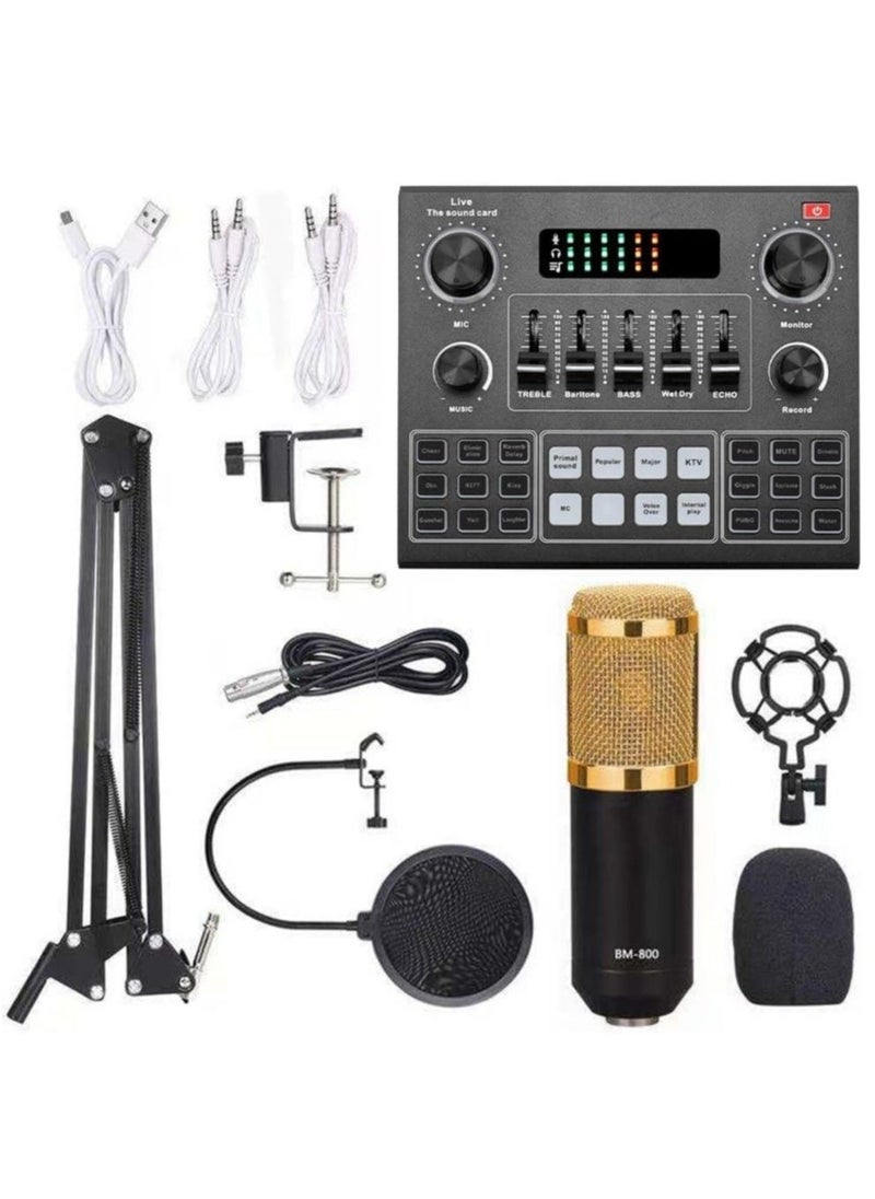 MIRHA Elite V9 Sound Card  BM800 Pro Microphone Bundle for Advanced Broadcasting - Image 1