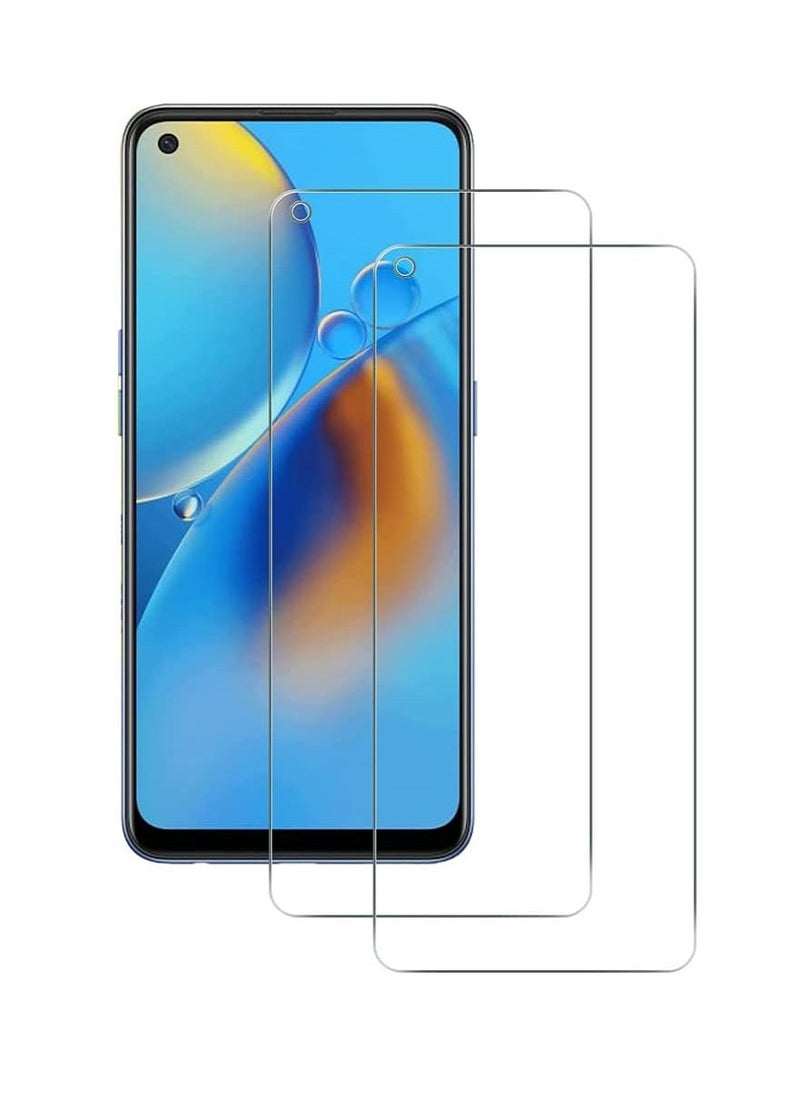 Super 2 Pieces  Tempered Glass Screen Protector Clear Designed For Oppo F19 Full Screen Coverage And Bubble Free - Image 1