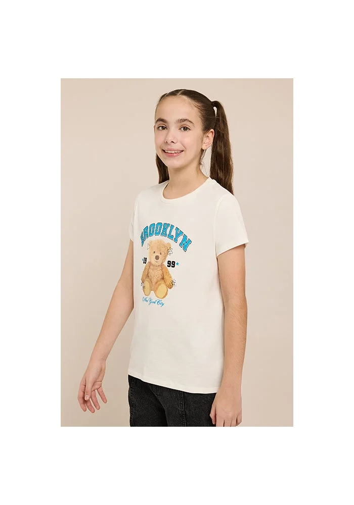 R&b Printed T-Shirt with Crew Neck and Short Sleeves