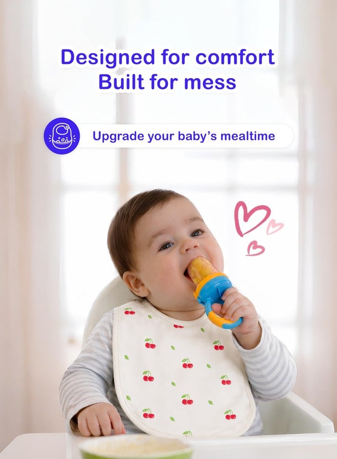 Kidbea Organic Cotton Baby Bib, Adjustable Snap Closure Soft Absorbent Feeding Bibs Apron for Newborns & Infants Child With Cute Prints | Reusable Baby Essential (Pack of 4) - Image 3