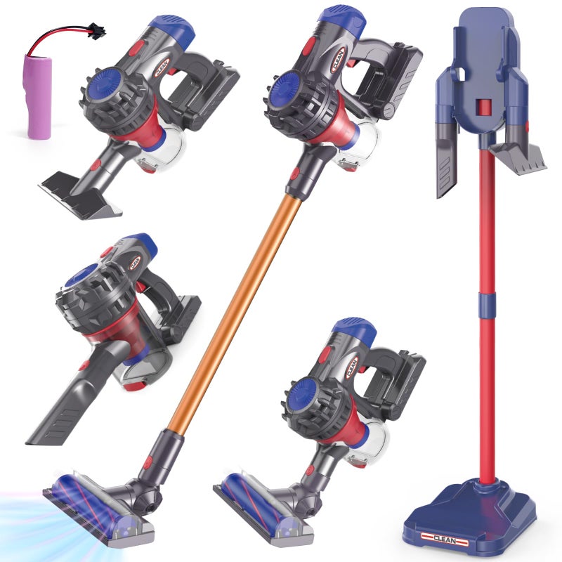 AGRASIV Kids Vacuum Toys with Rechargable Battery Storage Stander Toddler Vacuum Cleaner Set with Working Suction for Realistic Pretend Play Housekeeping Cleaning Toys for Kids Aged 3 - Image 3