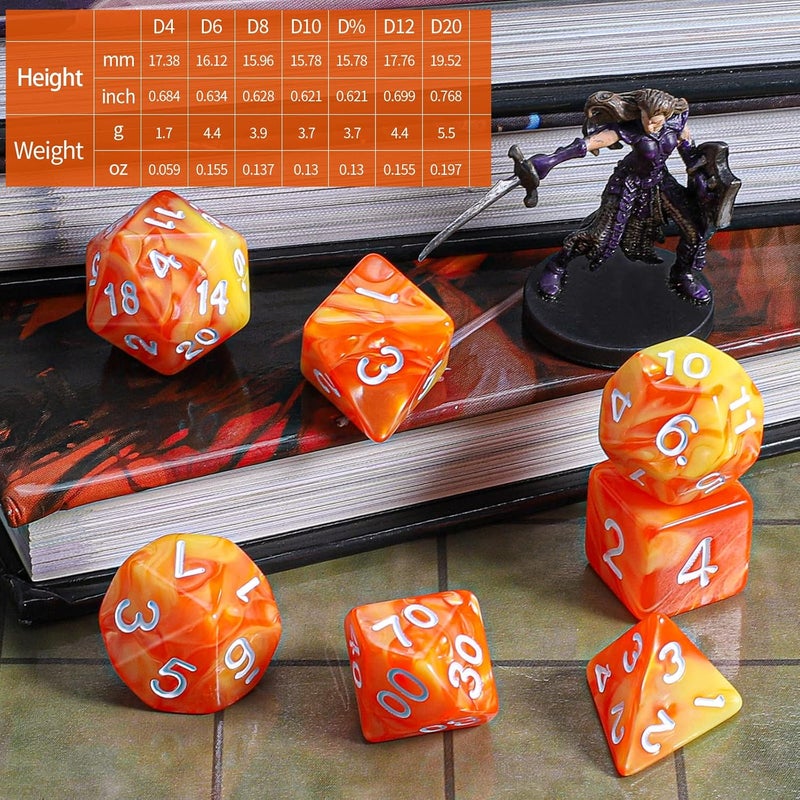 CiaraQ DND Polyhedral Dice Set with a Black Dice Bag for D&D RPG MTG Role Playing Table Games - Image 3