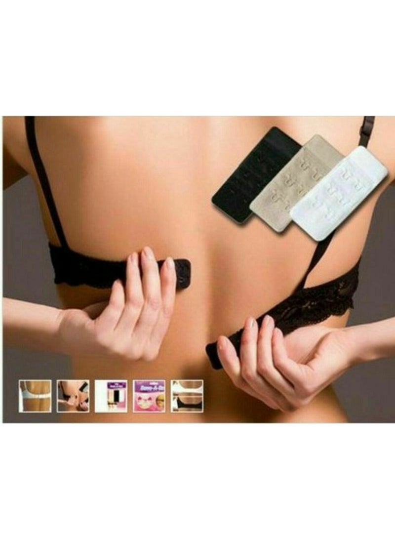 موسعات حمالة الصدر، 3 قطع للسيدات، ناعمة ومريحة ومرنة، موسعات حمالة الصدر، موسعات حمالة الصدر للسيدات (أبيض، أسود، لون البشرة) - Image 1