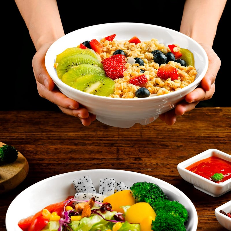 Practimondo Noodle Bowls Set  large 32oz Ramen Bowl Set for authentic Asian Cuisine  comes with Dipping Bowls Spoons and Chopstick Stands Enjoy Thai Miso Udon or Wonton 2 Bowl Set White - Image 3