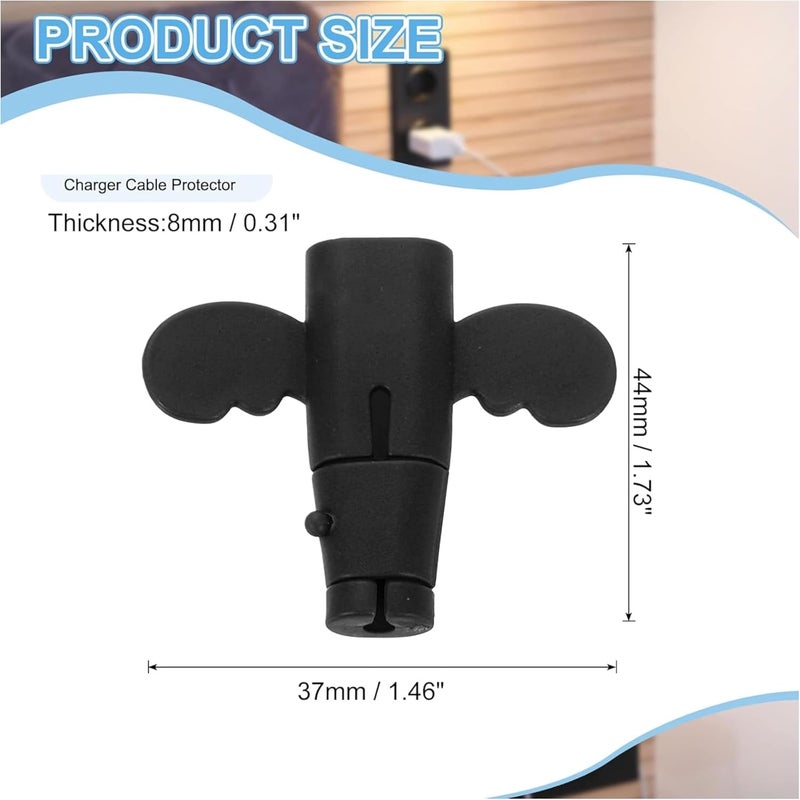 Like Star مجموعة واقي الكابلات ® – 4 لفائف كابل حلزونية + 2 واقي كابل ملون لأجهزة USB، الشاحن وسماعات الرأس – مجموعة منظم الأسلاك المضادة للتآكل للهاتف، الكمبيوتر، المنزل والمكتب (وردي) - Image 3