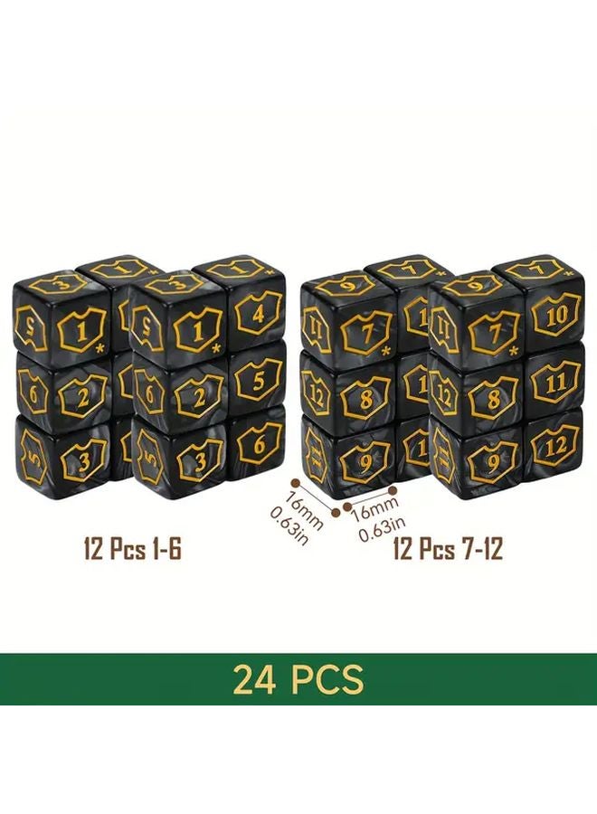 24Pcs Black White Pattern MTG Dice Counters Bulk Buff Tokens Hexagonal D6 Plastic Game Accessories - Image 3