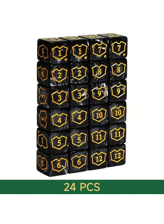 24Pcs Black White Pattern MTG Dice Counters Bulk Buff Tokens Hexagonal D6 Plastic Game Accessories - Image 2
