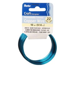 Darice Silver Plated Copper Wire 22 Gauge Sapphire 10 Yards  - Image 3