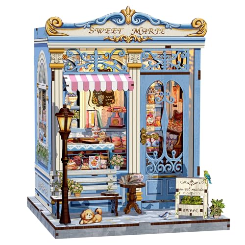 CUTEBEE Book Nook Kit DIY Miniature House Bakery Patisserie Dollhouse Kit for Adults Booknook Tiny House Bookshelf Decor 3D Wooden Puzzle Gifts for Family Friends Sweet Marie - Image 1