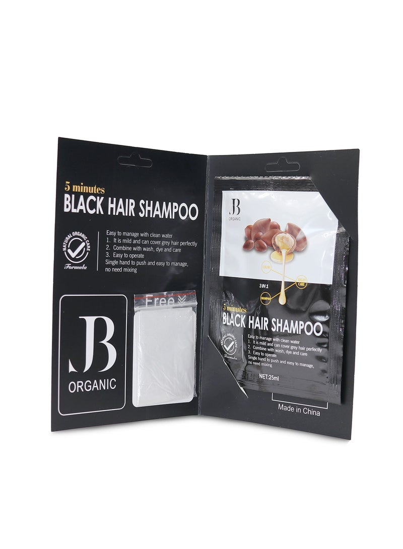 جي بي اورجانيك شامبو صبغة الشعر بزيت الارجان اسود من جي بي 3 في1 25 مل - Image 3