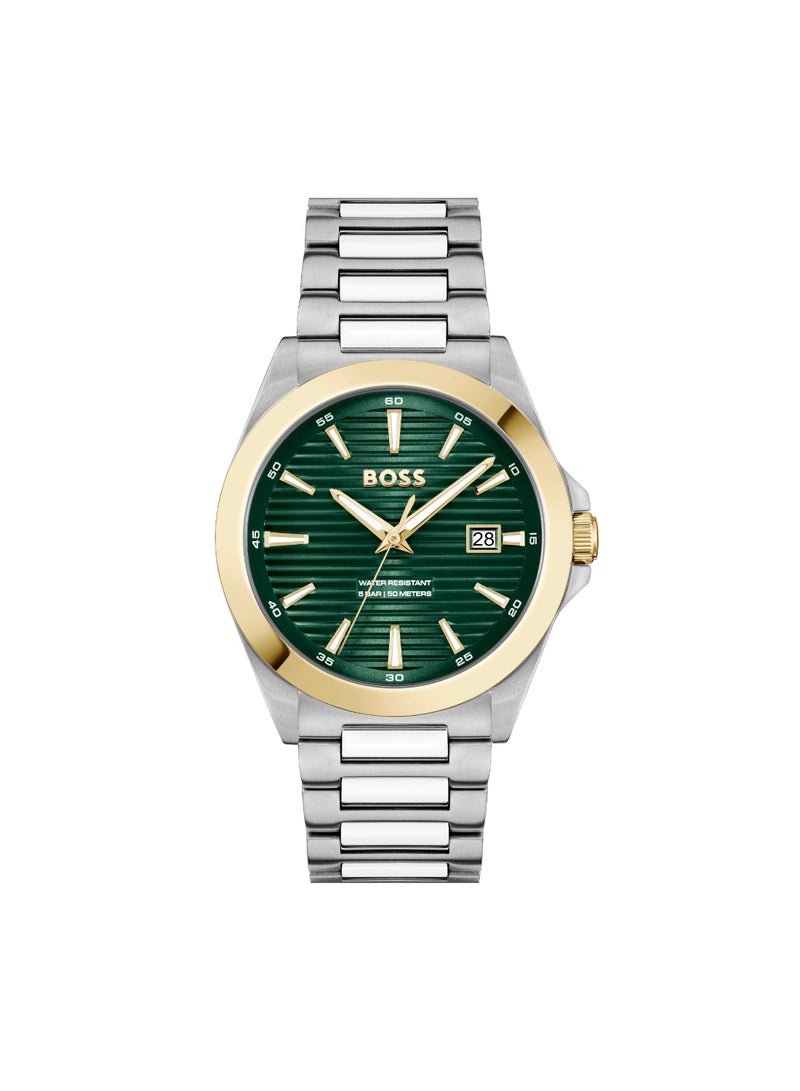 HUGO BOSS Watch Round Analog Men'S Olive Green Case Watch - 1514173 - Image 3