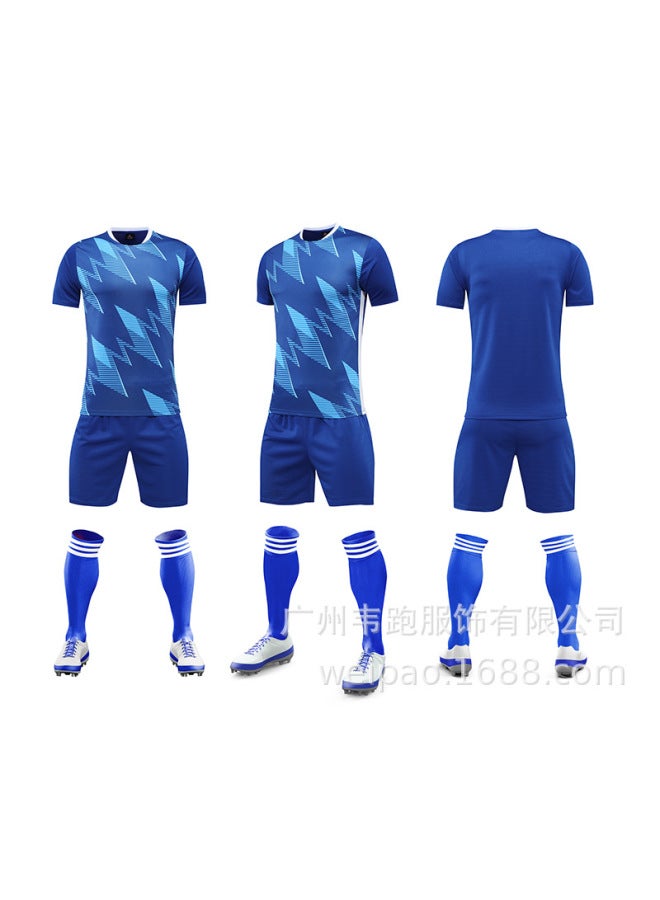 Color Blue Short Sleeve Football Jersey - Image 1