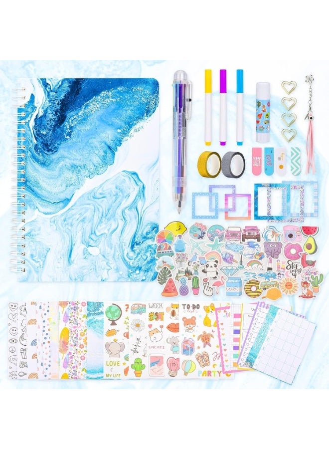 TRASSLE DIY Journal Kit, 93pcs Journal Set for Teenage Girls and Scrapbook & Diary Supplies Set, Journaling Art Crafts Kit Teen Girl Birthday Gifts Ideas for 8-14 Years and Up - Image 1