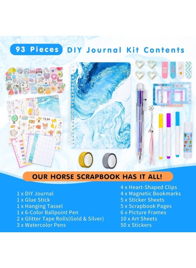 TRASSLE DIY Journal Kit, 93pcs Journal Set for Teenage Girls and Scrapbook & Diary Supplies Set, Journaling Art Crafts Kit Teen Girl Birthday Gifts Ideas for 8-14 Years and Up - Image 5