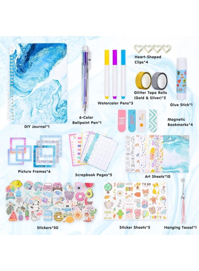 TRASSLE DIY Journal Kit, 93pcs Journal Set for Teenage Girls and Scrapbook & Diary Supplies Set, Journaling Art Crafts Kit Teen Girl Birthday Gifts Ideas for 8-14 Years and Up - Image 2