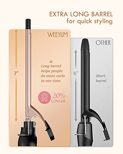 WEEYUM Small Curling Iron 3/8 Inch Barrel, Tiny Curling Wand for Short Hair, 9mm Thin Curling Iron Ceramic Tourmaline - Image 3