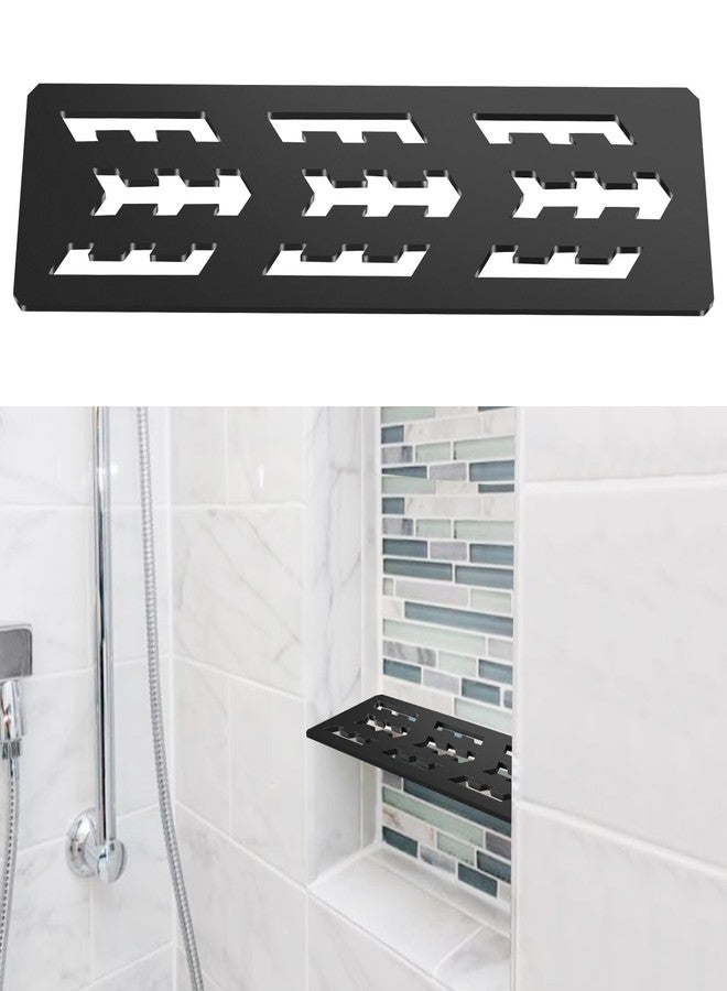 Hezaosth Rectangular Shelf for 12 Inch Tile Prefabricated Niches, Shower Niche Shelf with Frosted Anodized Aluminum Finish, Fits 1/8 inch Grout Lines Shower Niche Insert - Image 1