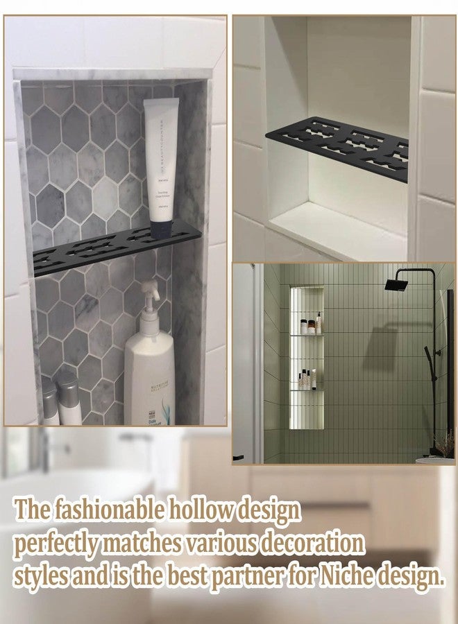 Hezaosth Rectangular Shelf for 12 Inch Tile Prefabricated Niches, Shower Niche Shelf with Frosted Anodized Aluminum Finish, Fits 1/8 inch Grout Lines Shower Niche Insert - Image 5