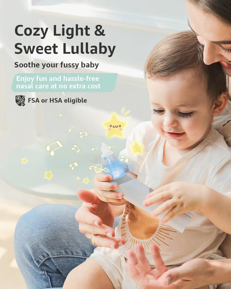 GROWNSY GROWNSY Nasal Aspirator for Baby, Baby Nose Sucker Pro with 3 Soft Silicone Tips, Adjustable Suction, Electric Nose Suction for Baby, Built-in Music & Light Soothing  - Image 4