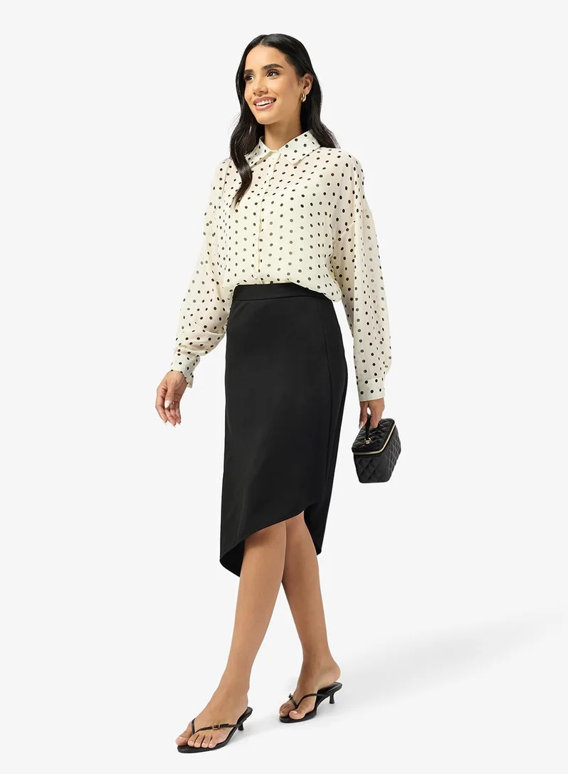 Ginger  Polka Dot Button Down Sheer Shirt for Women | Best Price UAE