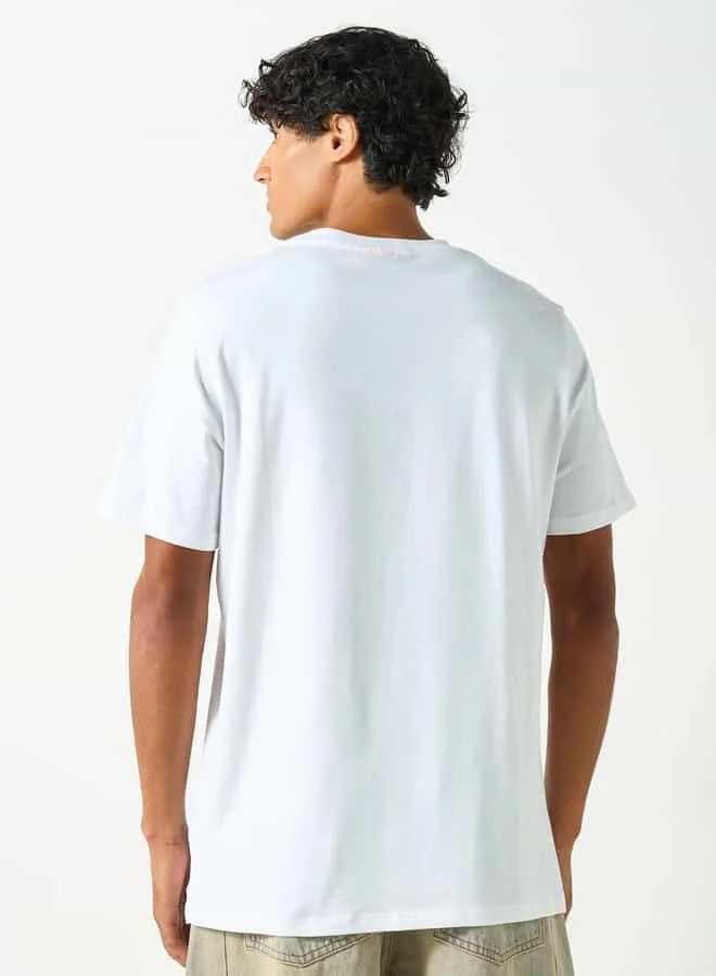 SP Characters Peanuts Print Crew Neck T-shirt with Short Sleeves