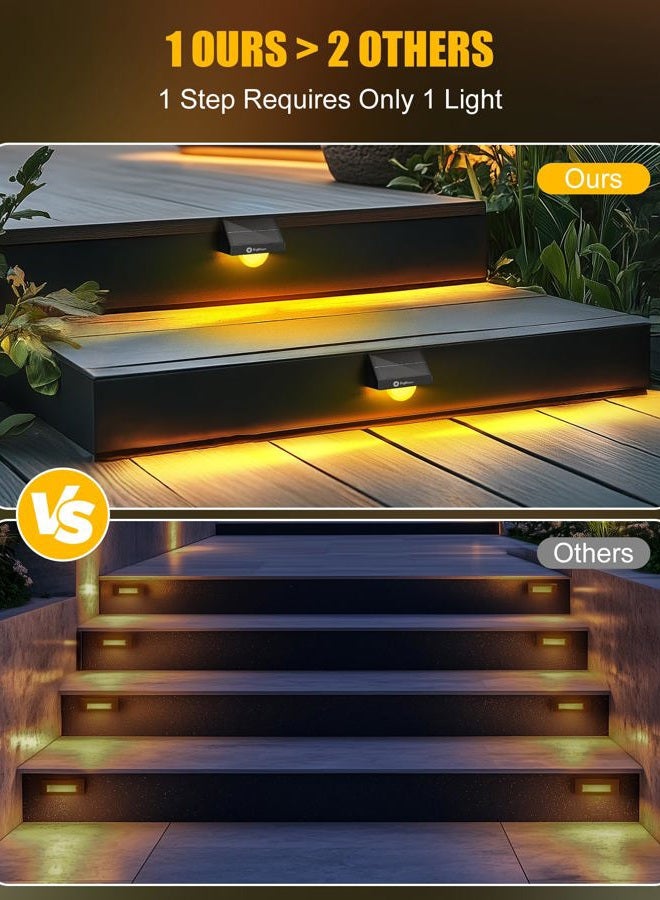 Brightown Solar Step Lights for Outside, 4 Pack Solar Stair Lights Outdoor Waterproof IP68, Multiple Color Modes Step Light Outdoor for Garden Stair, Front Step, Front Porch, Deck, Sidewalk and Patio - Image 2