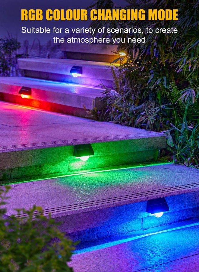 Brightown Solar Step Lights for Outside, 4 Pack Solar Stair Lights Outdoor Waterproof IP68, Multiple Color Modes Step Light Outdoor for Garden Stair, Front Step, Front Porch, Deck, Sidewalk and Patio - Image 5