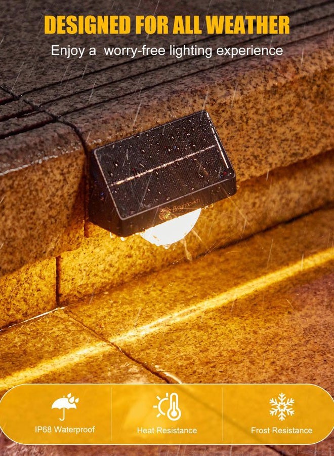 Brightown Solar Step Lights for Outside, 4 Pack Solar Stair Lights Outdoor Waterproof IP68, Multiple Color Modes Step Light Outdoor for Garden Stair, Front Step, Front Porch, Deck, Sidewalk and Patio - Image 4