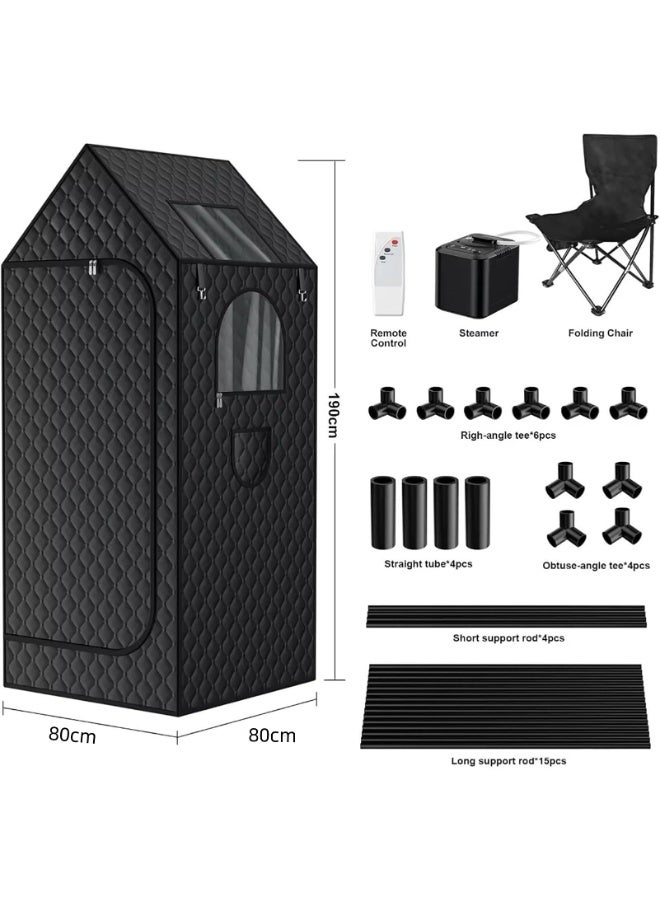 XiuWoo Steam Sauna Tent, Portable Steam Sauna Kit for Home with 3L Steamer, Warm Sauna Tent, Folding Sauna Chair, With Remote Control,Folding Chair,for Home Relaxation Spa - Image 4