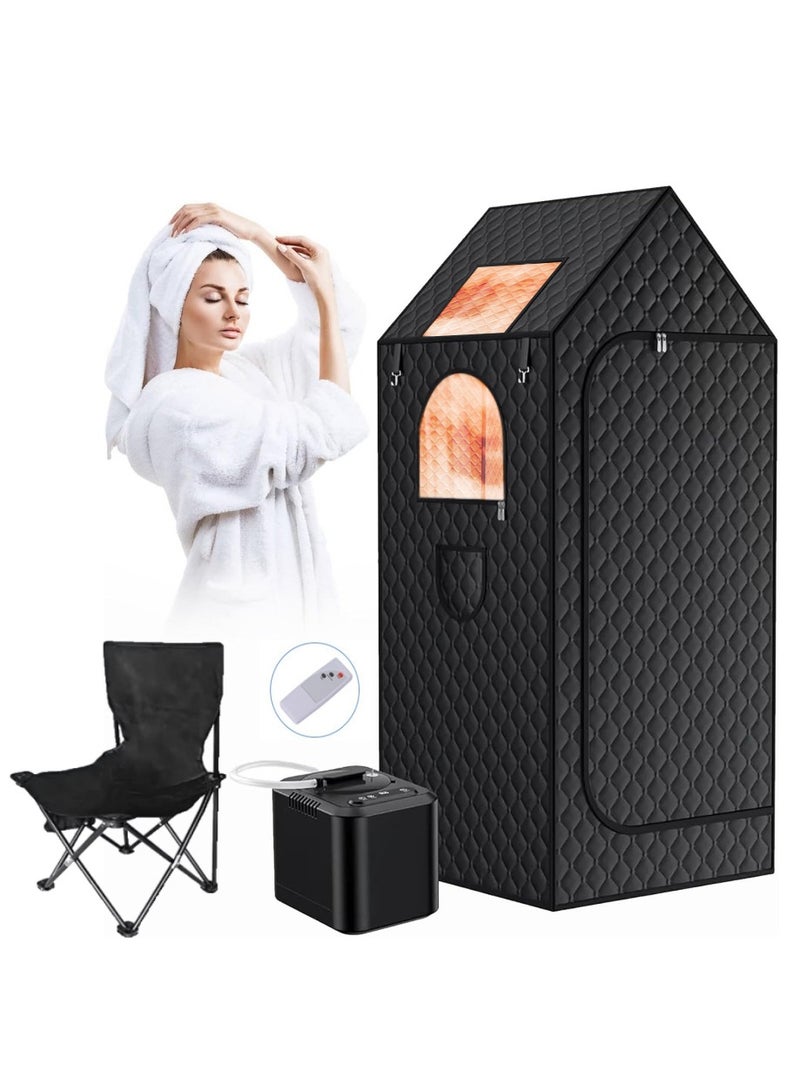 XiuWoo Steam Sauna Tent, Portable Steam Sauna Kit for Home with 3L Steamer, Warm Sauna Tent, Folding Sauna Chair, With Remote Control,Folding Chair,for Home Relaxation Spa - Image 1