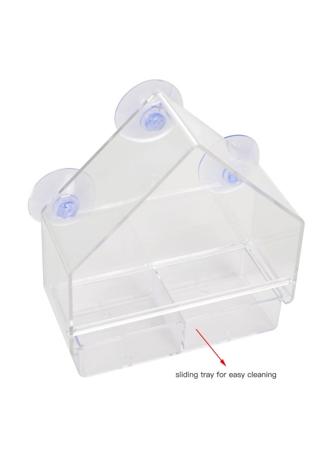 Aknur أداة تغذية شفافة للطيور مع أدوات امتصاص للتثبيت على الحائط فائقة القوة شفاف - Image 3