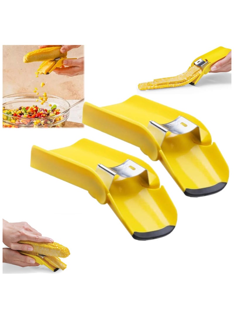 SOLARAE Fast Corn Cob Separator, 2 Pack Corn Peeler for Corn on the Cob, Corn Cob Stripper, Kitchen Quick Corn Cutter to Cut Corn off the Cob, Easily Peel Your Corn Cobs, Cooked or Fresh - Image 1